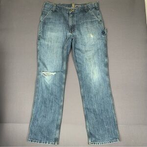 Carhartt Medium Washed Distressed Relaxed Fit Carpenter Jeans Size 36x31 Men’s